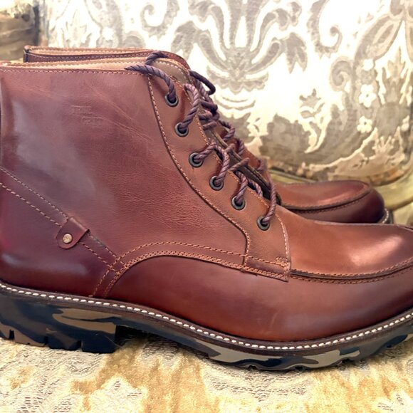 NEW TRUE GRIT BROWN LEATHER LACE UP HIGH TOP CASUAL SHOES   SIZE: 12 - Picture 3 of 12